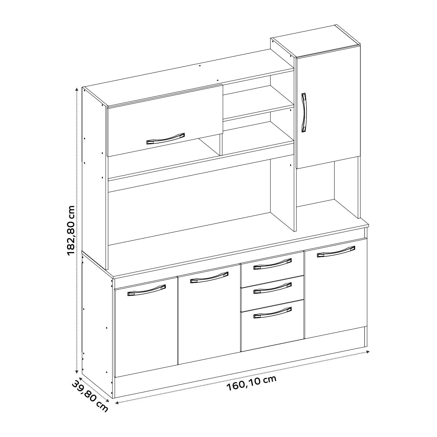 Mueble De Cocina Casaideal Cadiz / 5 Puertas / 3 Cajones image number 6.0
